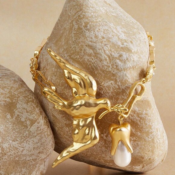 Yellow Gold Casual Women's Beaded Long Necklace - Picture 4 of 6